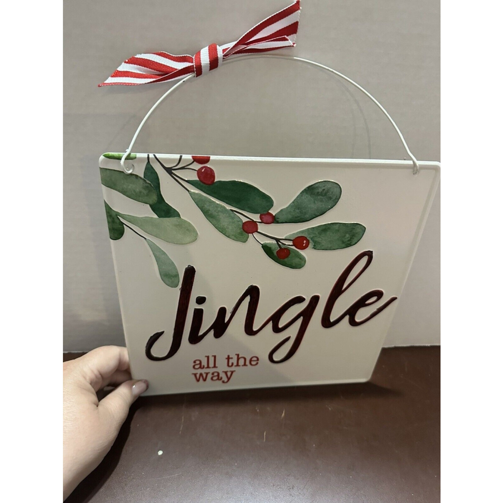 Christmas 8" x 8" Wall Hanging Plaque Sign- Jingle All The Way